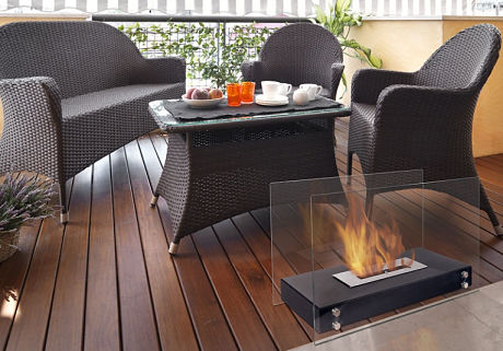 Bioethanol fireplace / free-standing / contemporary / open hearth