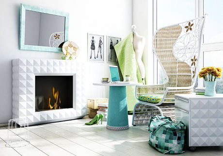 Bioethanol fireplace / free-standing / contemporary / open hearth
